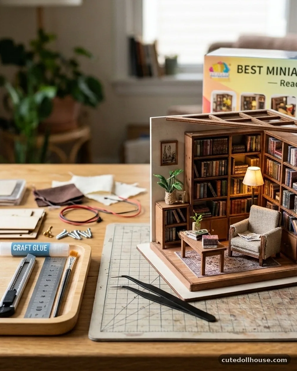 Included tools and accessories - Best Miniature Room DIY Kits