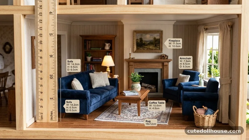 Scale and Measurements - Best Dollhouse Living Room Furniture Sets