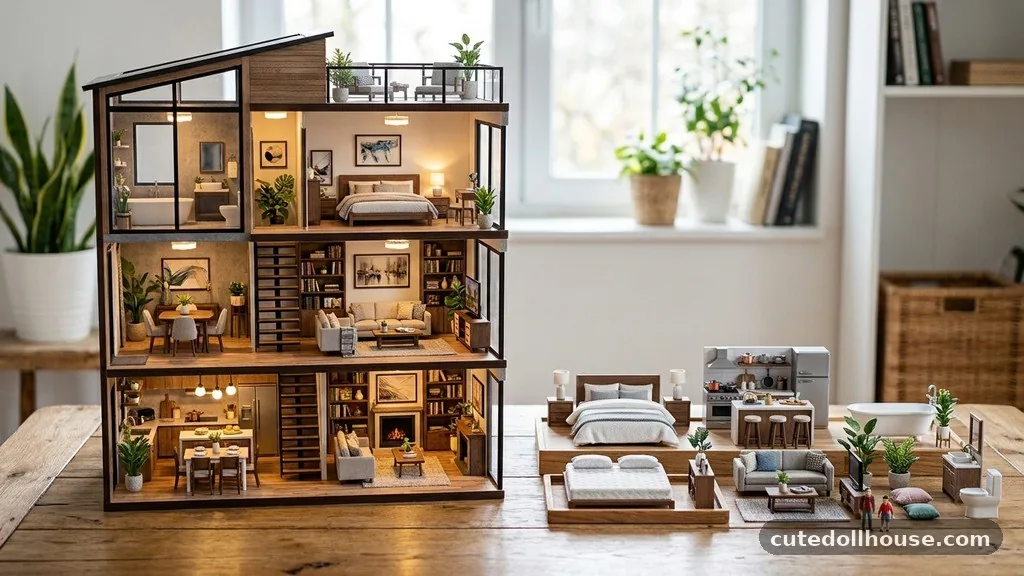Separate included items from pictured items - Best Modern Dollhouses with Realistic Details